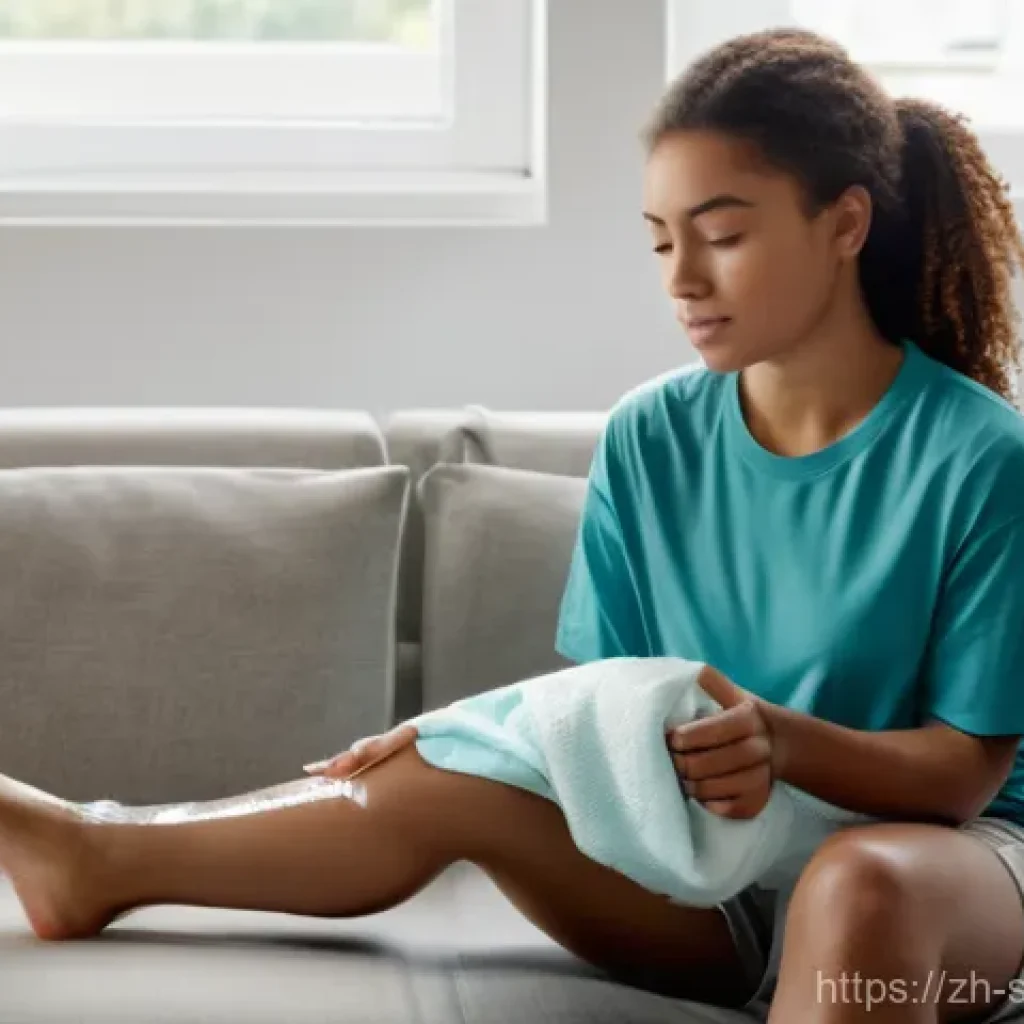 스포츠재활 전문가 인터뷰 콘텐츠 - **Prompt:** A young adult, athletic woman, with a kind and determined expression, gently applying an...