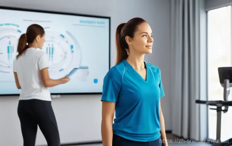 스포츠재활 분야의 여성 전문가 성공 사례 - **Prompt:** A highly skilled female rehabilitation therapist, mid-30s, dressed in clean, professiona...