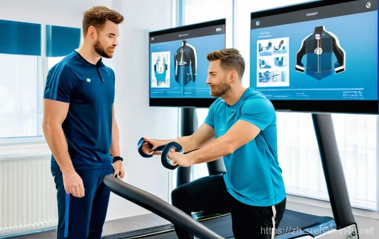 스포츠재활 실기 준비 가이드 - **Prompt: Precise Joint Mobilization Technique in Sports Rehabilitation**
    A female sports rehabi...