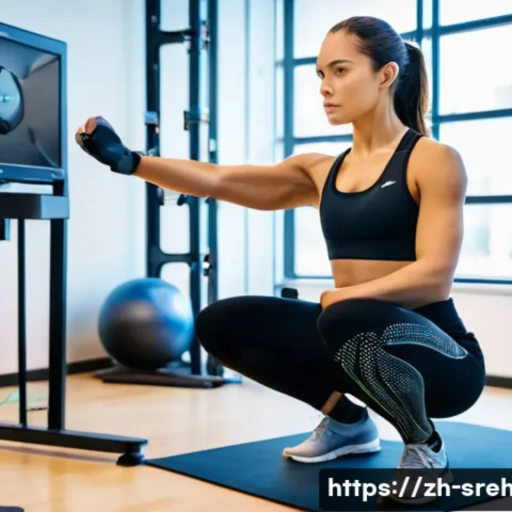 스포츠재활의 기본 운동 분석 - **Prompt:** A detailed, high-angle shot in a brightly lit, state-of-the-art sports biomechanics lab....