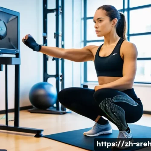 스포츠재활의 기본 운동 분석 - **Prompt:** A detailed, high-angle shot in a brightly lit, state-of-the-art sports biomechanics lab....