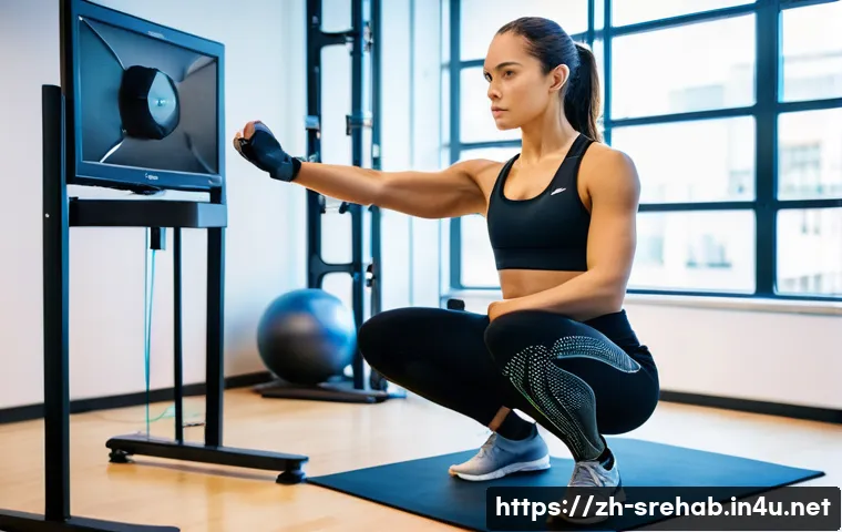 스포츠재활의 기본 운동 분석 - **Prompt:** A detailed, high-angle shot in a brightly lit, state-of-the-art sports biomechanics lab....